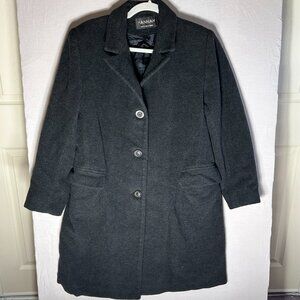 Vintage Hannah Australia Lambswool Coat Charcoal Grey size 10 Made in Canada